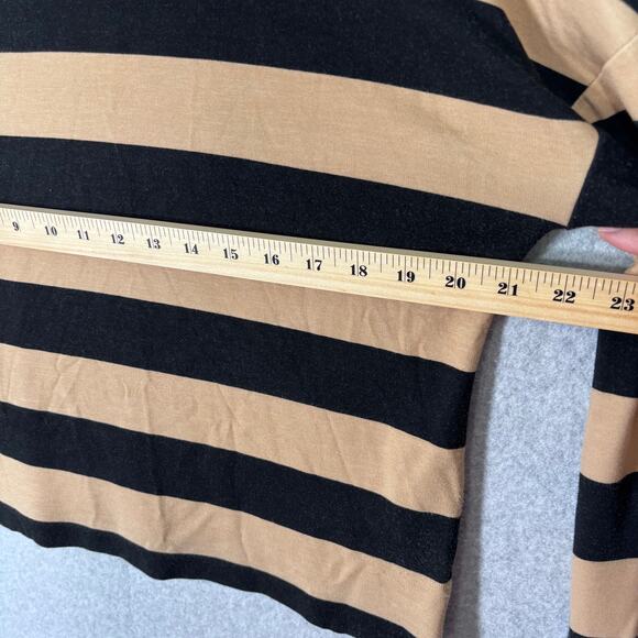 Chicos Top Large Black Tan Gold Zipper Stretch Soft Neutral Maximalist Career - Picture 5 of 11